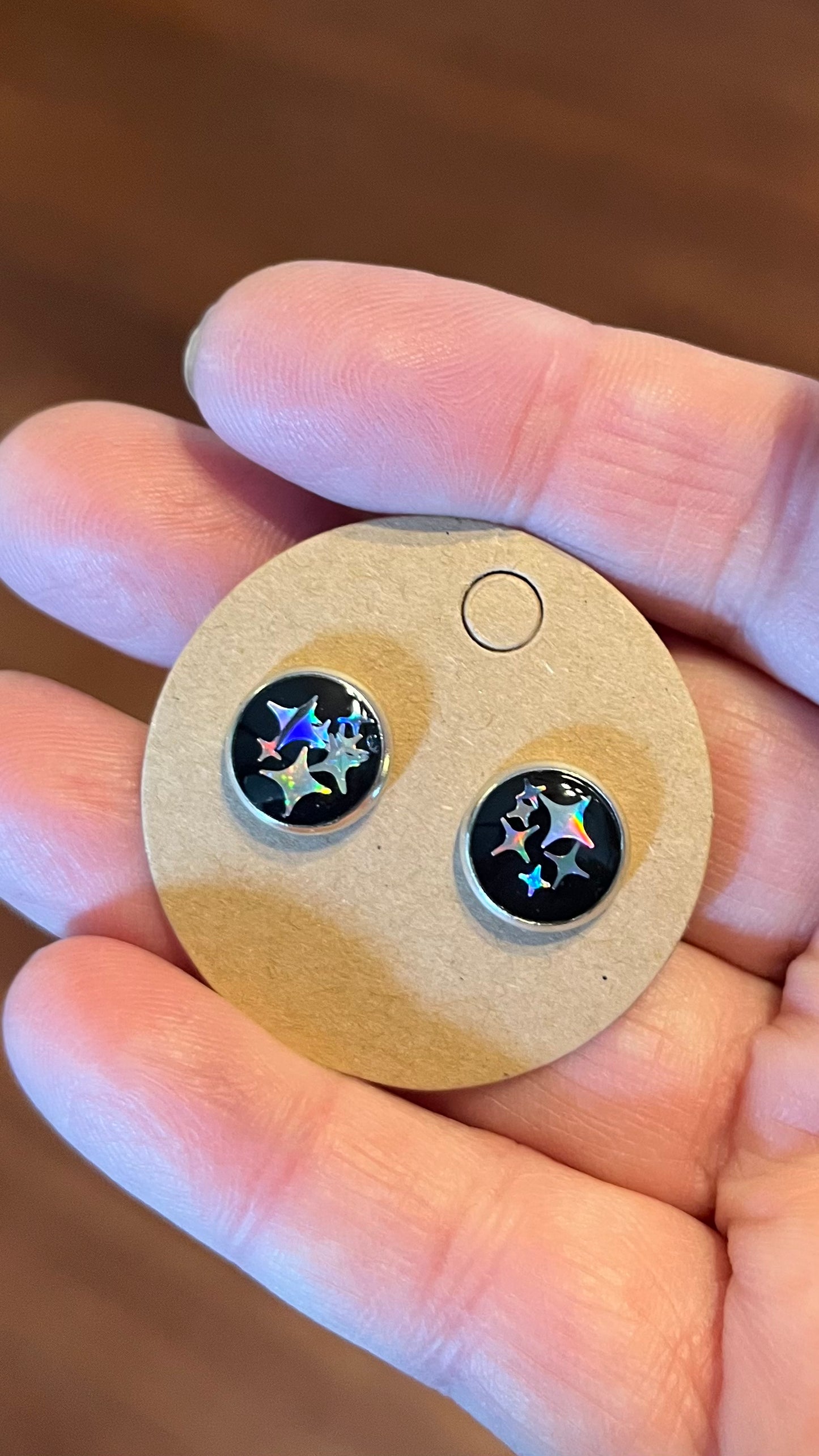 Shungite studs