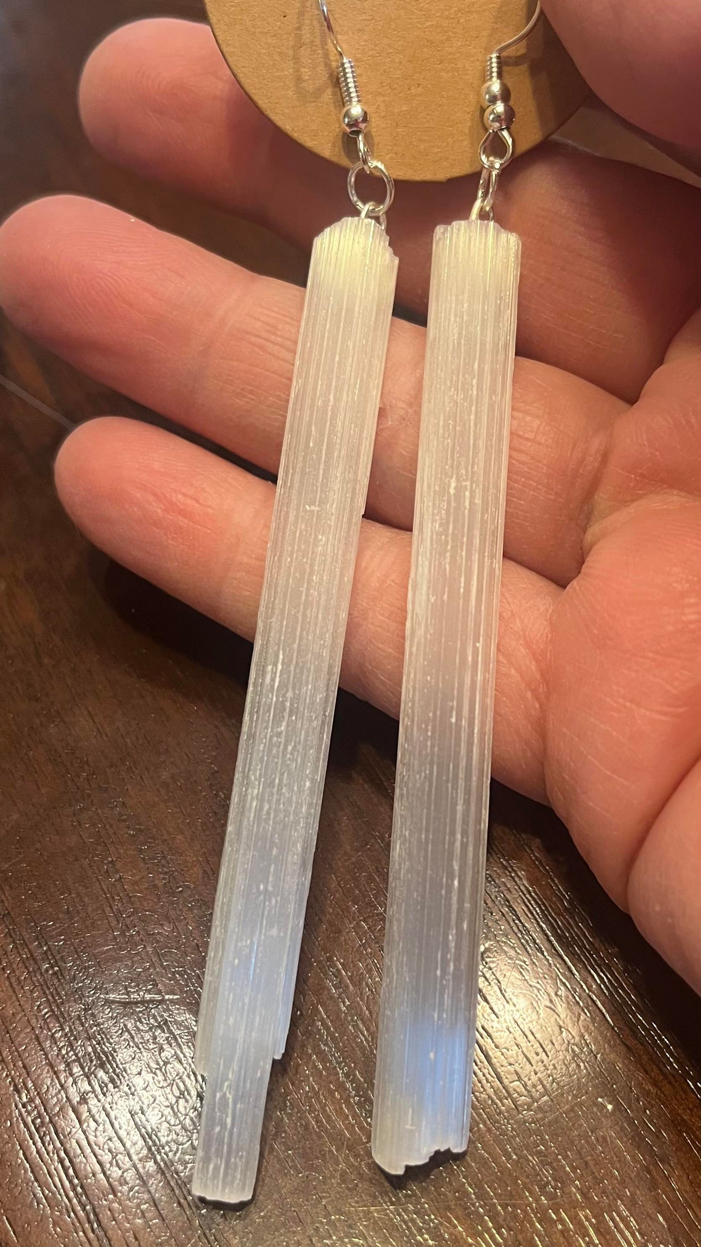Selenite earrings