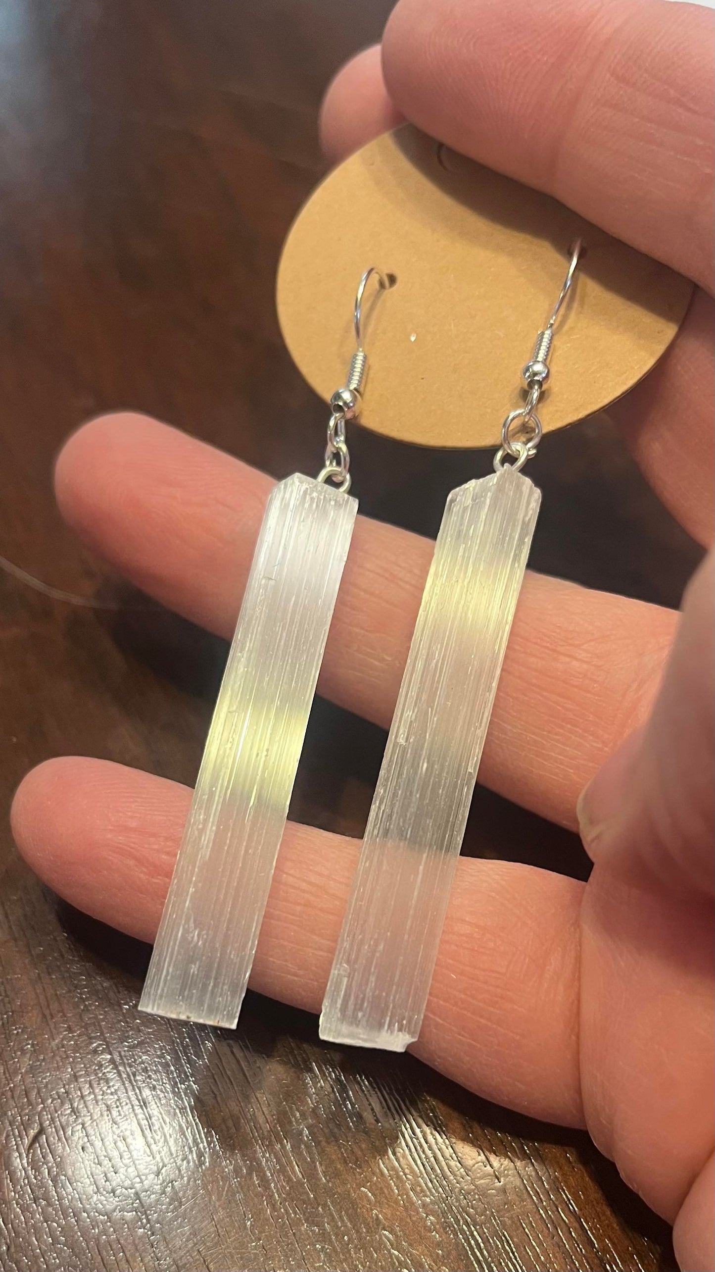 Selenite earrings