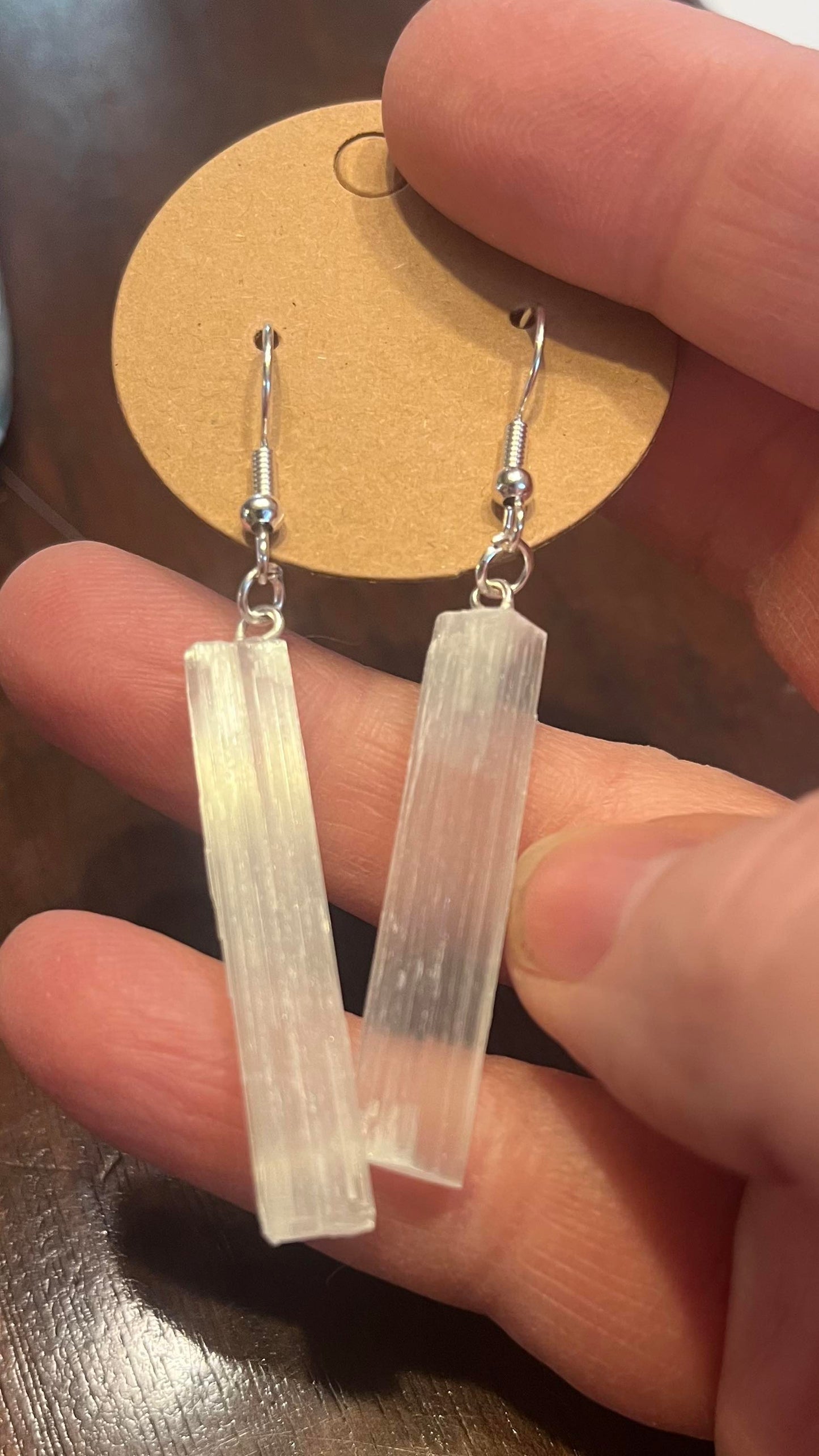 Selenite earrings